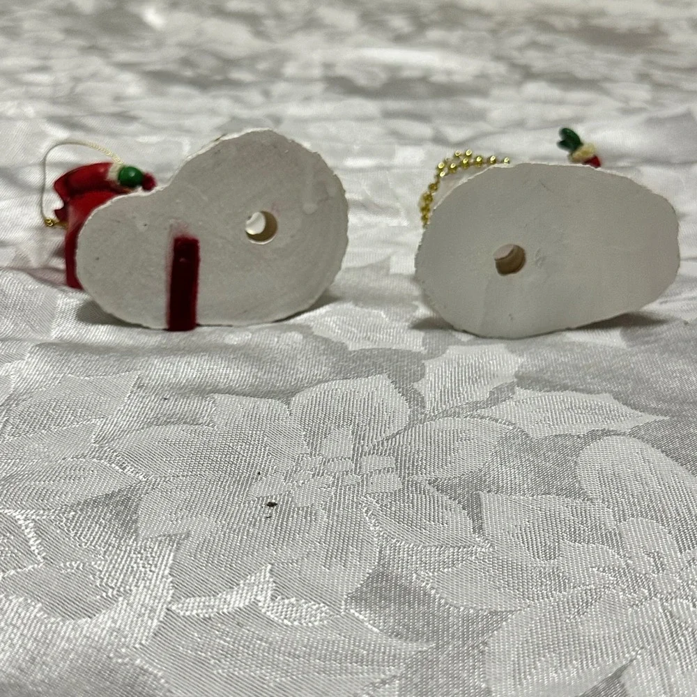 Unbranded Christmas Figurines Set 2 OS Red‎ Excellent Frosted Tree Snowman Girl